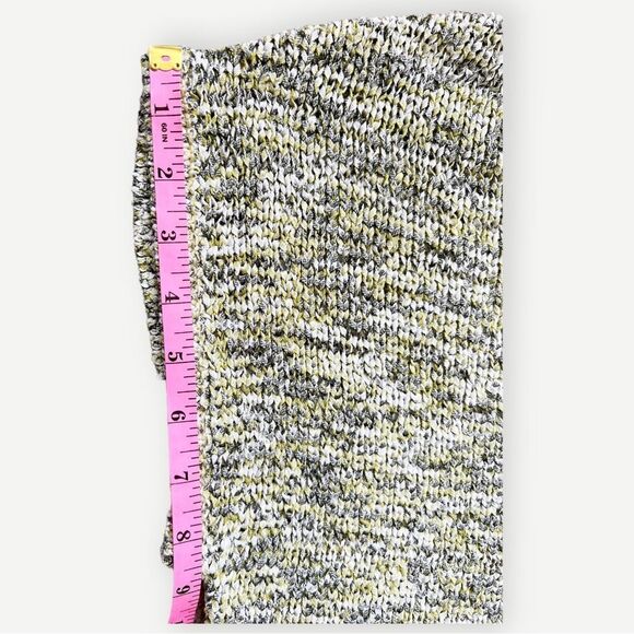 H&M Knit Yellow Gray Crewneck Relaxed Short Sleeve Pullover Boxy Sweater Top. XS - Picture 9 of 11